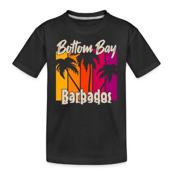 Vintage Bottom Bay Barbados Sunset - Kids' Premium Organic T-Shirt - black - Front