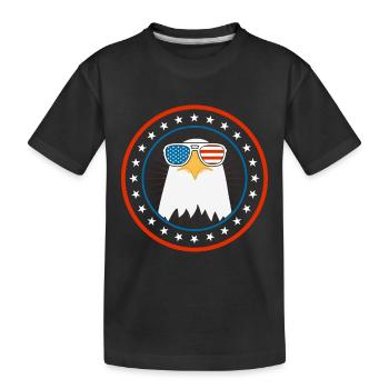 USA American Bald Eagle USA Flag Sunglasses - Kinder Premium Bio T-Shirt - Schwarz - Vorne