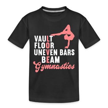 Acrobat Gymnastics Gymnastics Tumbling - Kids' Premium Organic T-Shirt - black - Front