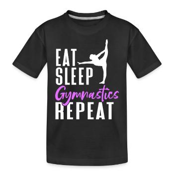 Acrobat Gymnastics Gymnastics Tumbling - Kids' Premium Organic T-Shirt - black - Front