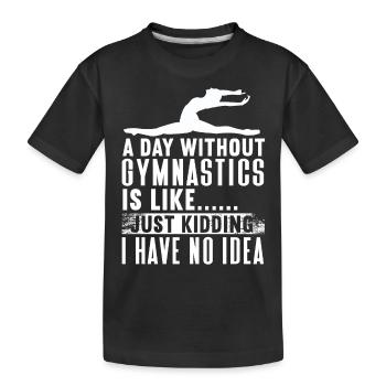 Acrobat Gymnastics Gymnastics Tumbling - Kids' Premium Organic T-Shirt - black - Front