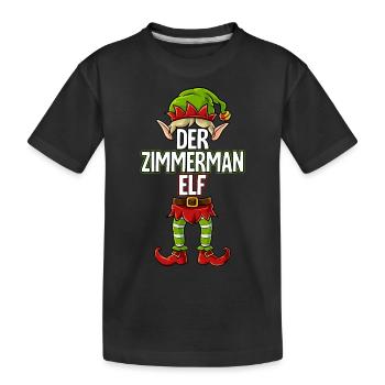 Zimmerman Elf Partnerlook Weihnachten - Kinder Premium Bio T-Shirt - Schwarz - Vorne