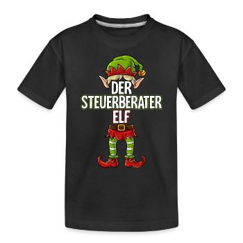 Steuerberater Elf Partnerlook Weihnachten - Kinder Premium Bio T-Shirt - Schwarz - Vorne