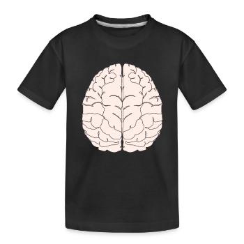 Gehirn Hirn Intelligenz klug schlau Student Uni - Kinder Premium Bio T-Shirt - Schwarz - Vorne