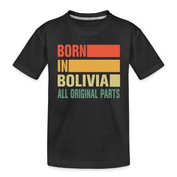 Né en Bolivie - T-shirt bio Premium Enfant - noir - Devant