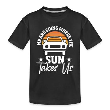 Road Trip Outdoor Reisen - Kinder Premium Bio T-Shirt - Schwarz - Vorne