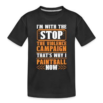 Paintball I'm With Stop Violence Now Airgun Player - Kids' Premium Organic T-Shirt - black - Front