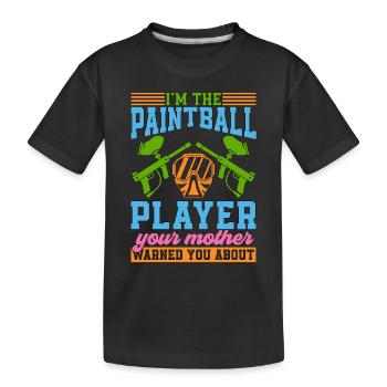 Paintball Je suis le joueur de paintball Splatter Player - T-shirt bio Premium Enfant - noir - Devant