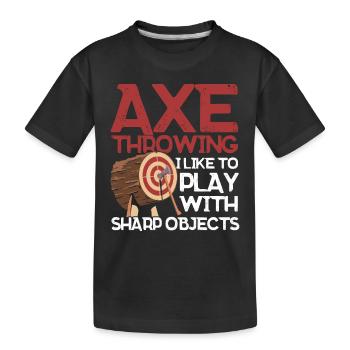 Axt Werfer Axt Werfen Axt Geschenk - Kinder Premium Bio T-Shirt - Schwarz - Vorne