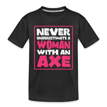 Lanceur de hache Lancer de hache Mère Mama Hache Cadeau - T-shirt bio Premium Enfant - noir - Devant