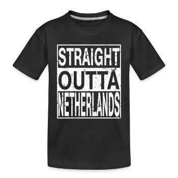 Netherlands Straight outta Netherlands - Kids' Premium Organic T-Shirt - black - Front