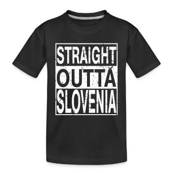 Slowenien Straight outta Slowenien - Kinder Premium Bio T-Shirt - Schwarz - Vorne