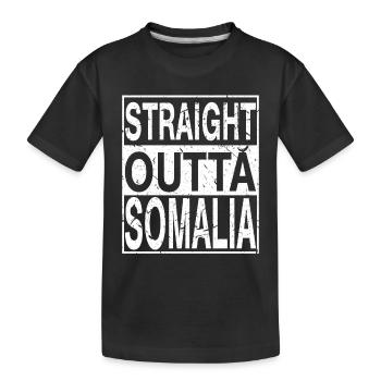 Somalia Straight outta Somalia - Kinder Premium Bio T-Shirt - Schwarz - Vorne