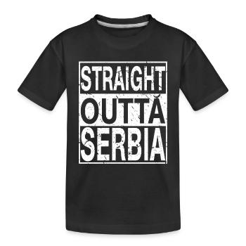 Serbien Straight outta Serbien - Kinder Premium Bio T-Shirt - Schwarz - Vorne