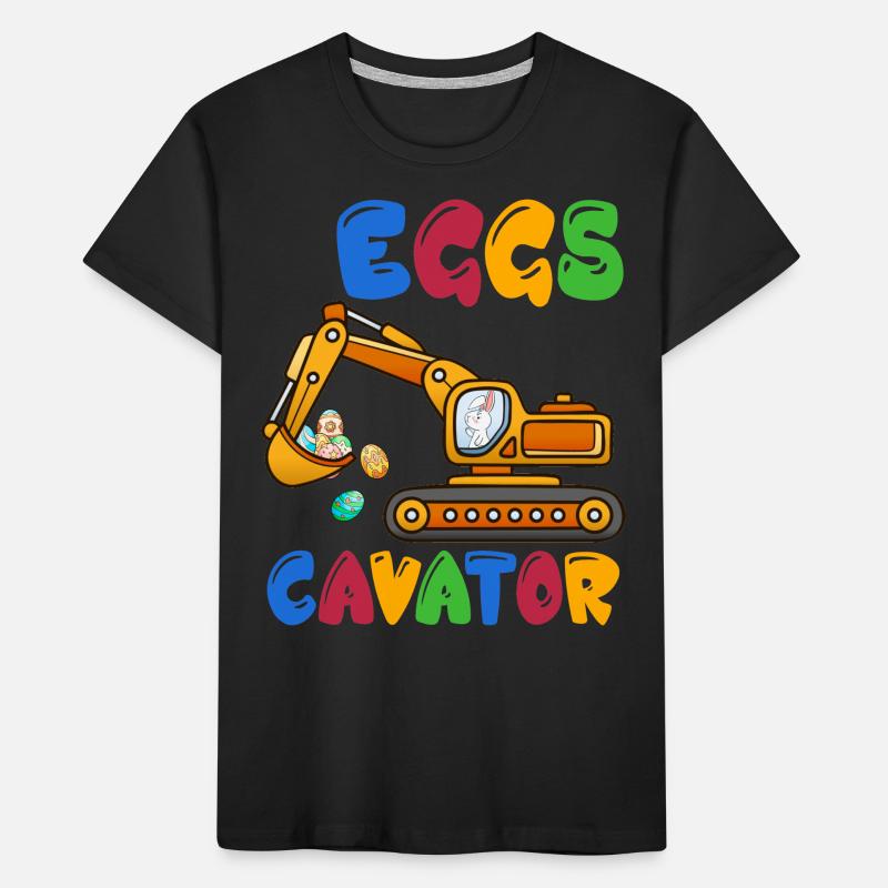 Lustige EierCavator Frohe Ostern Bagger Ei Kinder Kinder Premium Bio T-Shirt