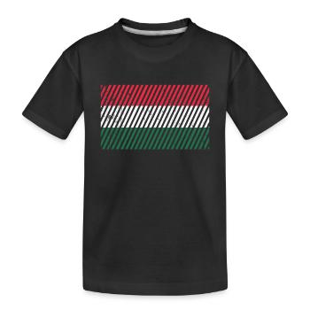 Ungarn Flagge - Kinder Premium Bio T-Shirt - Schwarz - Vorne
