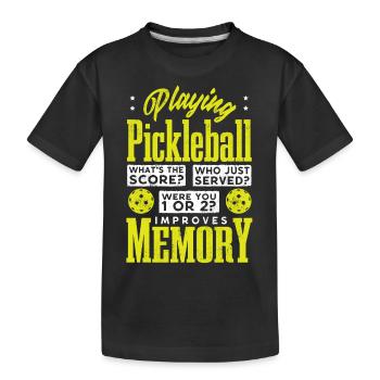 Spielen Von Pickleball Verbessert Das Gedächtnis - Kinder Premium Bio T-Shirt - Schwarz - Vorne