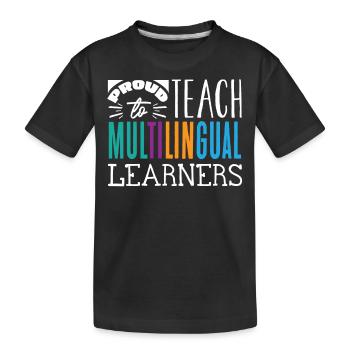 Fier d’enseigner aux apprenants multilingues - T-shirt bio Premium Enfant - noir - Devant
