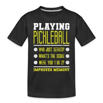 Spielen Von Pickleball Verbessert Das Gedächtnis - Kinder Premium Bio T-Shirt - Schwarz - Vorne