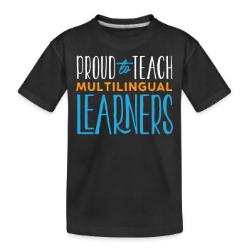 Fier d’enseigner aux apprenants multilingues - T-shirt bio Premium Enfant - noir - Devant