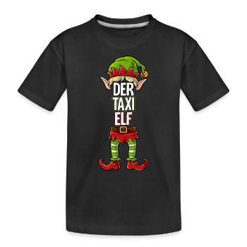 Taxi Elf Partnerlook Weihnachten - Kinder Premium Bio T-Shirt - Schwarz - Vorne