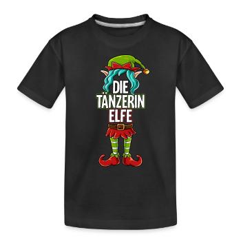 Tänzerin Elfe Partnerlook Weihnachten - Kinder Premium Bio T-Shirt - Schwarz - Vorne