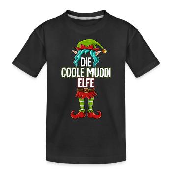 Coole Muddi Elfe Partnerlook Weihnachten - Kinder Premium Bio T-Shirt - Schwarz - Vorne