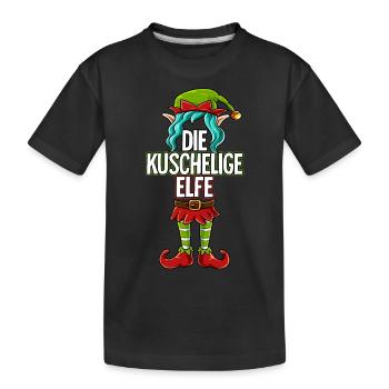 Kuschelige Elfe Partnerlook Weihnachten - Kinder Premium Bio T-Shirt - Schwarz - Vorne