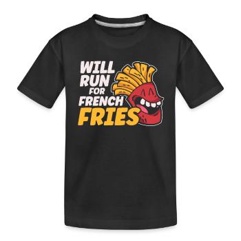 French fries Fast Food French fries - Kids' Premium Organic T-Shirt - black - Front