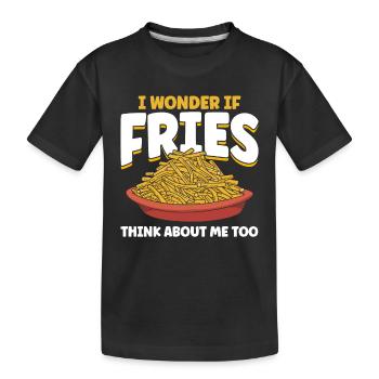 French fries Fast Food French fries - Kids' Premium Organic T-Shirt - black - Front