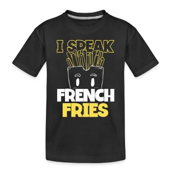 French fries Fast Food French fries - Kids' Premium Organic T-Shirt - black - Front
