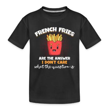 French fries Fast Food French fries - Kids' Premium Organic T-Shirt - black - Front