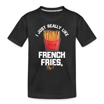 French fries Fast Food French fries - Kids' Premium Organic T-Shirt - black - Front