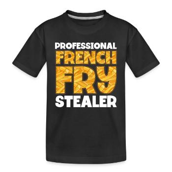 French fries Fast Food French fries - Kids' Premium Organic T-Shirt - black - Front