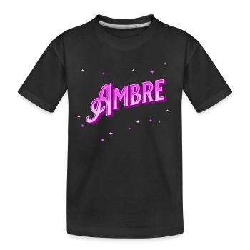 Nom Ambre personnalisé - T-shirt bio Premium Enfant - noir - Devant