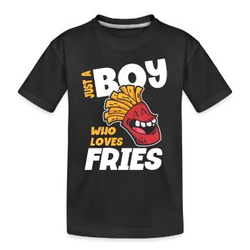 French fries Fast Food French fries - Kids' Premium Organic T-Shirt - black - Front