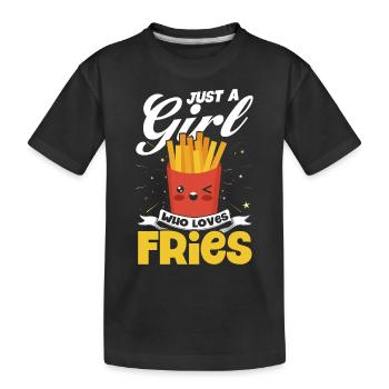 French fries Fast Food French fries - Kids' Premium Organic T-Shirt - black - Front