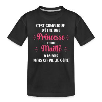 Compliqué princesse et Muette - T-shirt bio Premium Enfant - noir - Devant