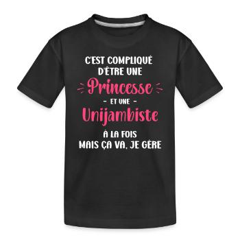 Compliqué princesse et unijambiste - T-shirt bio Premium Enfant - noir - Devant