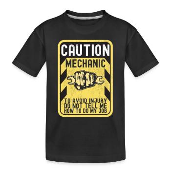 Car mechanic Mechatronics technician - Kids' Premium Organic T-Shirt - black - Front