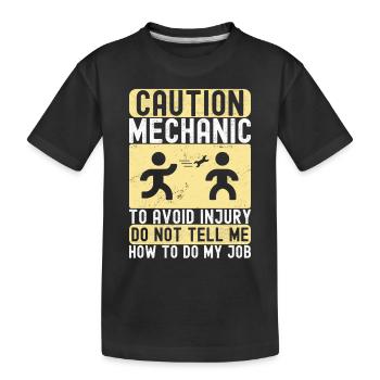 Car mechanic Mechatronics technician - Kids' Premium Organic T-Shirt - black - Front