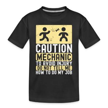 Car mechanic Mechatronics technician - Kids' Premium Organic T-Shirt - black - Front
