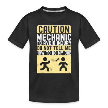 Car mechanic Mechatronics technician - Kids' Premium Organic T-Shirt - black - Front
