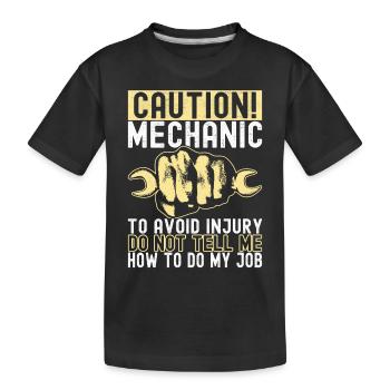 Car mechanic Mechatronics technician - Kids' Premium Organic T-Shirt - black - Front