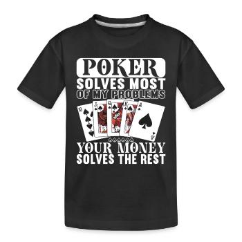 Poker Poker Player Casino - Kids' Premium Organic T-Shirt - black - Front