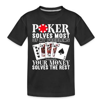 Poker Poker Player Casino - Kids' Premium Organic T-Shirt - black - Front