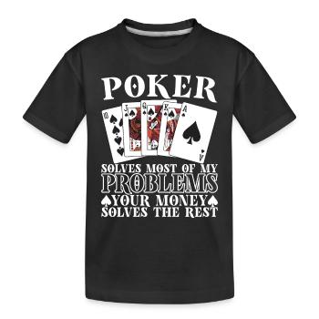 Poker Poker Player Casino - Kids' Premium Organic T-Shirt - black - Front