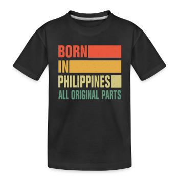Né aux Philippines - T-shirt bio Premium Enfant - noir - Devant