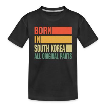 Born in South Korea - Kids' Premium Organic T-Shirt - black - Front