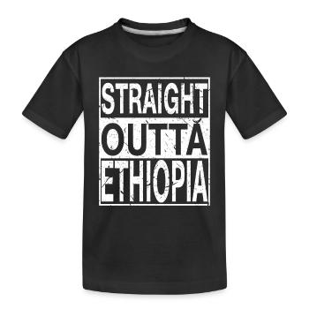 Ethiopia Straight outta Ethiopia - Kids' Premium Organic T-Shirt - black - Front